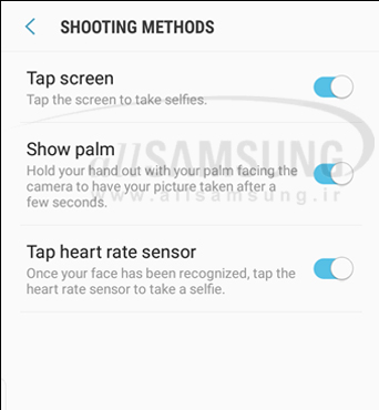 تنظیمات دوربین S8،تنظیمات دوربین S8+،تنظیمات دوربین اس 8