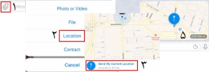 فرستادن لوکیشن در تلگرام,ارسال موقعیت مکانی در تلگرام آیفون