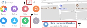 ارسال موقعیت مکانی در تلگرام,فرستادن لوکیشن در تلگرام از گوشی اندروید